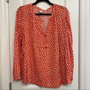 Old navy long sleeve orange flower blouse